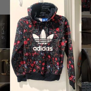 ADIDAS ORIG FLORAL TREFOIL HOODIE